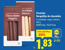 Lidl FAVORINA Barquillos de chocolate oferta