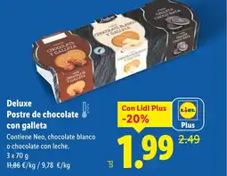 Lidl DELUXE Postre de chocolate con galleta oferta