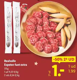 Lidl REALVALLE Espetec fuet extra oferta