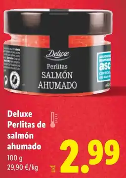 Lidl DELUXE Perlitas de salmón ahumado oferta