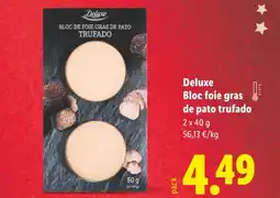 Lidl DELUXE Bloc foie gras de pato trufado oferta
