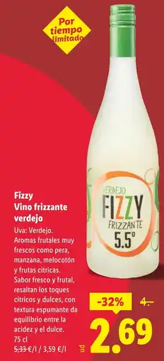 Lidl FIZZY Vino frizzante verdejo oferta
