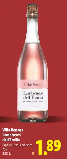Lidl Villa Bonaga Lambrusco dell'Emilia oferta