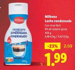 Lidl MILBONA Leche condensada oferta