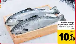 Carrefour Salmón noruego por medios o enteros oferta
