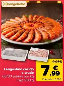 Carrefour Langostino cocido o crudo oferta