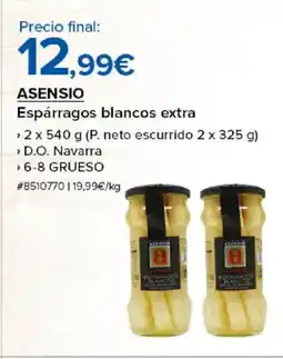 Costco ASENSIO Espárragos blancos extra oferta