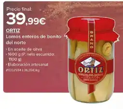 Costco ORTIZ Lomos enteros de bonito del norte oferta
