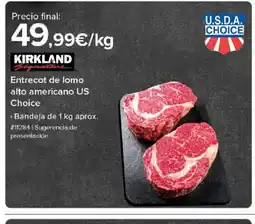 Costco KIRKLAND Entrecot de lomo alto americano US Choice oferta