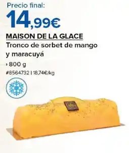 Costco MAISON DE LA GLACE Tronco de sorbet de mango y maracuyá oferta