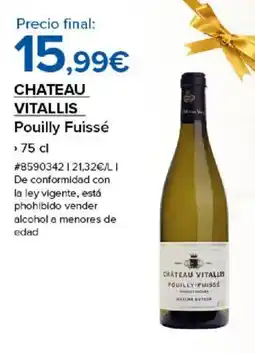 Costco CHATEAU VITALLIS Pouilly Fuissé oferta
