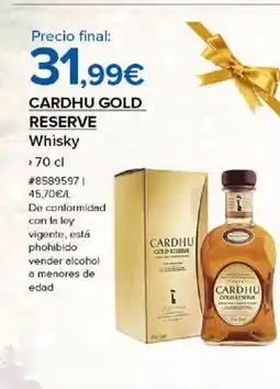 Costco CARDHU GOLD RESERVE Whisky oferta
