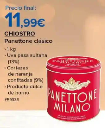 CHIOSTRO Panettone clásico