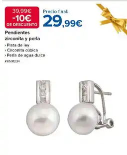 Costco Pendientes zirconita y perla oferta