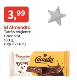 Suma Supermercados EL ALMENDRO Turrón crujiente Cacaolat oferta