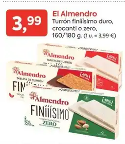 Suma Supermercados EL ALMENDRO Turrón finiiisimo duro crocanti o zero oferta