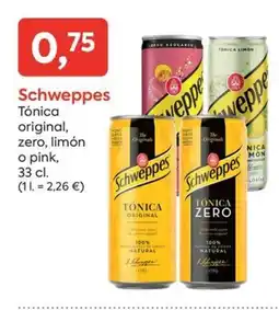 Suma Supermercados SCHWEPPES Tónica original, zero, limón o pink oferta