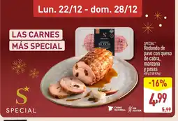 ALDI SPECIAL Redondo de pavo con queso de cabra, manzana y pasas oferta