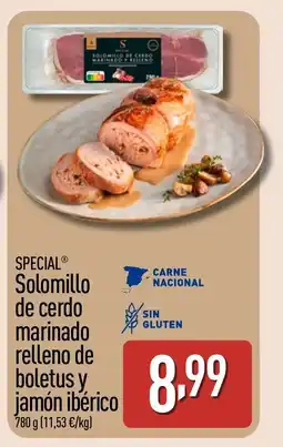 ALDI SPECIAL Solomillo de cerdo marinado relleno de boletus y jamón ibérico oferta