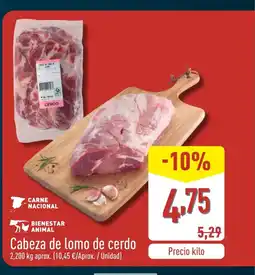 ALDI Cabeza de lomo de cerdo= oferta