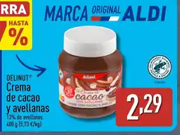 ALDI DELINUT Crema de cacao y avellanas oferta