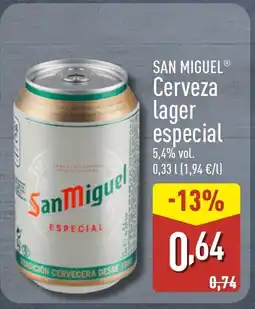 ALDI SAN MIGUEL Cerveza lager especial oferta