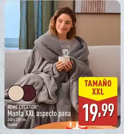 ALDI HOME CREATION Manta XXL aspecto pana oferta