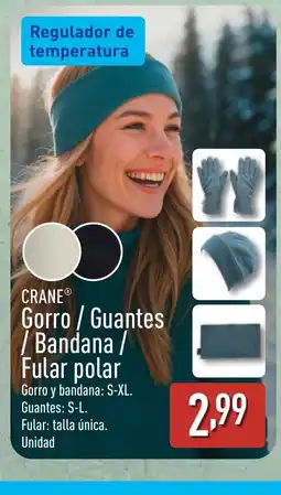 ALDI CRANE Gorro / Guantes / Bandana / Fular polar oferta