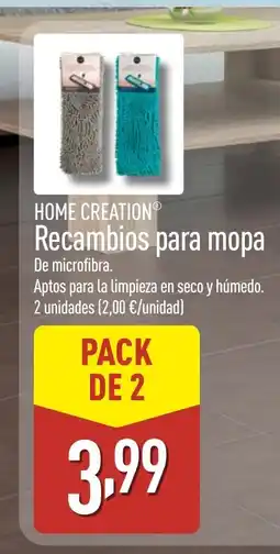 ALDI HOME CREATION Recambios para mopa oferta