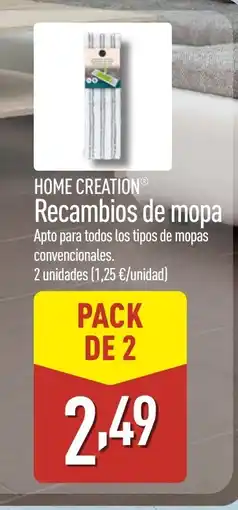ALDI HOME CREATION Recambios de mopa oferta