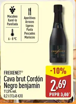 ALDI FREIXENET Cava brut Cordón Negro benjamín oferta