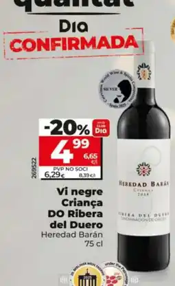 Dia HEREDAD BARAN Vi negre Criança DO Ribera del Duero oferta