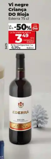 Dia EDERRA Vi negre Criança DO Rioja oferta