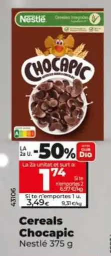 Dia CHOCAPIC Cereals oferta