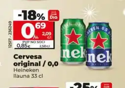 Dia HEINEKEN Cervesa original / 0,0 oferta