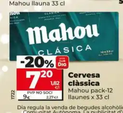 Dia MAHOU Cervesa clàssica oferta
