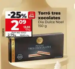 Dia DIA DULCE NOEL Torró tres xocolates oferta