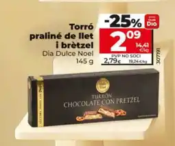 Dia DIA DULCE NOEL Torró praliné de llet i brètzel oferta
