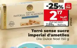 Dia DIA DULCE NOEL Torró sense sucre imperial d'ametlles oferta