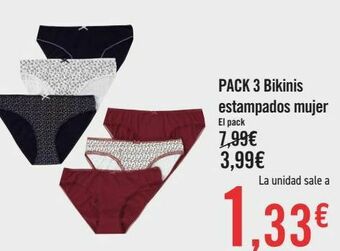 Carrefour Pack 3 bikinis estampados mujer oferta