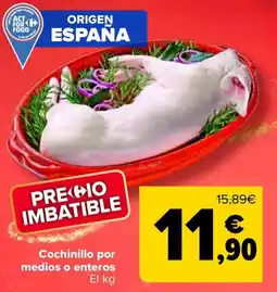Carrefour Cochinillo por medios o enteros oferta