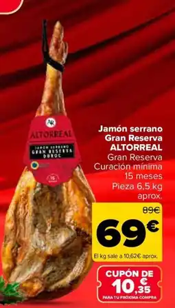 Carrefour ALTORREAL Jamón serrano Gran Reserva oferta
