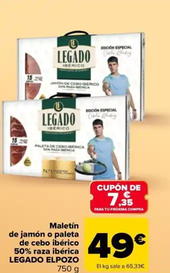 LEGADO ELPOZO Maletín de jamón o paleta de cebo ibérico 50% raza ibérica
