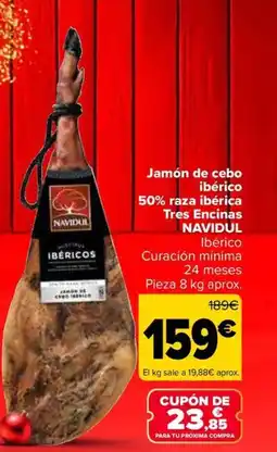 Carrefour NAVIDUL Jamón de cebo ibérico 50% raza ibérica Tres Encinas oferta