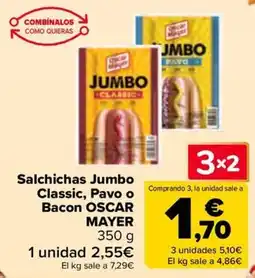 Carrefour OSCAR MAYER Salchichas Jumbo Classic, Pavo o Bacon oferta