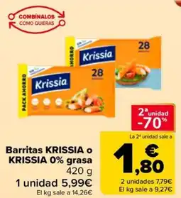 Carrefour KRISSIA O KRISSIA Barritas 0% grasa oferta