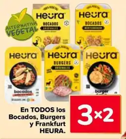 Carrefour HEURA En todos los bocados, burgers y frankfurt oferta
