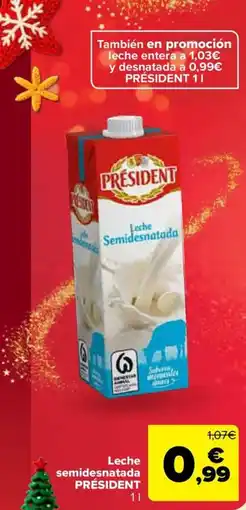 Carrefour PRÉSIDENT Leche semidesnatada oferta