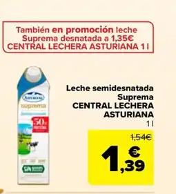 Carrefour ASTURIANA Leche semidesnatada suprema central lechera oferta