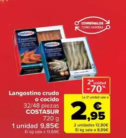 Carrefour COSTASUR Langostino crudo o cocido 32/48 piezas oferta